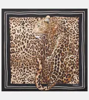 [Dolce & Gabbana] Dolce & Gabbana Leopard-print silk scarf One Size multicoloured