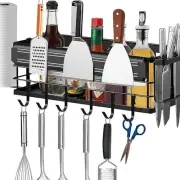 Griddle Spice Rack Paper Towel Holder Wall Mounted Space Saving Tool Holder
