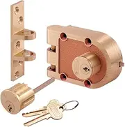 Prime-Line Products SE 19326 Bronze Deadlock with Double Cylinder and Flat Strike, Brass