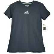 Adidas Youth Girls Climalite Ultimate V-Neck Short Sleeve Tee Black Size XL
