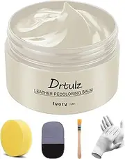 drtulz Leather Recoloring Balm, Leather Color Restorer Conditioner, Leather Restorer for Couches Paint, Leather Scratch Remover, Scratch Leather Faded Repair Kits for Vinyl Furniture (Ivory, 75ML)