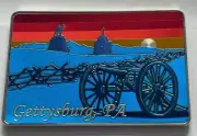 BEAUTIFUL GETTYSBURG CANNON & MONUMENTS MULTICOLOR FOIL REFRIGERATOR MAGNET NEW