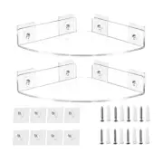 2pc Acrylic Corner Shelves Clear Floating Shelves Wall Shelves Display