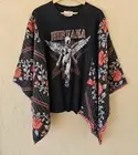 NWT Vintage Nirvana Peacenik KANTHA Upcycled Poncho BOHO Top T-Shirt OS (S-3XL)