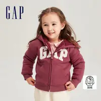 在飛比找蝦皮商城優惠-Gap 女幼童裝 Logo仿羊羔絨連帽外套-玫紅色(7885