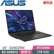 ASUS ROG Flow X16 GV601RM-0042E6900HS (AMD R9-6900HS/8G*2/1TB PCIe/RTX3060/W11)福利品