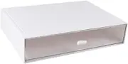 jojofuny Multi Functional Drawer Type Desktop White Storage Box for Office Supplies Lightweight Design for Home Space Keep Desk Tidy and Neat