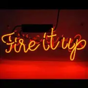 Fire It Up Acrylic 14" Neon Sign Lamp Light Bar Beer Decor Glass Artwork AA