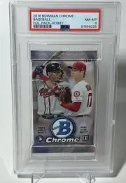 2018 BOWMAN CHROME BASEBALL FOIL PACK HOBBY PSA 8 NM-MT (Ohtani,Soto, RC Year)
