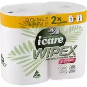 Icare Paper Towel Double Length 3 Ply 120 Sheets 2 Pack