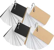 FUNOMOCYA Flash Cards Blank Memo Card Notepads Binding Ring Flashcards Memo Pads Notebook