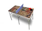 Constitution Flag Portable Tennis Ping Pong Folding Table w/Accessories