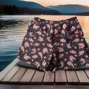 Columbia PFG Super Backcast Water Shorts Patriotic Fish Pattern Men’s Large NWT