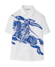 Burberry Kids EKD-Printed Short Sleeved Shirt 8Y,6Y,3Y,14Y,10Y White