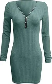 [Generic] Ruched Sweater Dress Womens Sexy O Neck Skirt Hip Wrap Dress Wool Long Sleeve Casual Loose Mini Dress Pullover Sexy Maternity Dress
