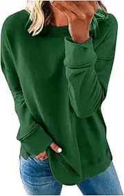 [MOLayys] Refund on Cancelled Order,Womens Plus Sized Tops Woman's Casual Fashion Long Sleeve Solid Color Round Collar Hoodie Plus Size New (C-Green, M), C-green, Medium