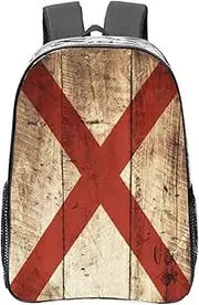 JEJEA Alabama State Flag on Old Wood Grain Postcard print Clear Backpack Transparent Backpack for Sports Events Festival Concerts Women Men Unisex, Transparent, One Size