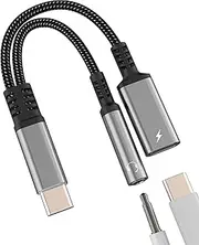 USB C to 3.5mm Aux Adapter for Apple for iPhone 16 15 Pro Max Headphone Audio Jack Charger Cable DAC Splitter Type C Earphone Compatible for Samsung Galaxy S24 S23 for iPad Dongle Charging Accessories