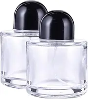 2Pcs Perfume Bottles Empty, 100ml/3.4oz Glass Refillable Perfume Bottle with Spray Atomizer, Essential Oil Container for Traveling and Outgoing