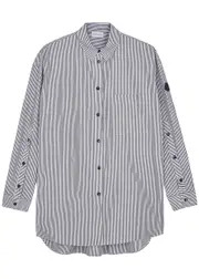 Moncler Striped Cotton Shirt - White - 10 10