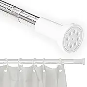 Oxdigi Shower Curtain Rod 90cm-160cm/Silver Tension Curtain Rod No Drill,Never Rust,Non-Slip,Heavy Duty,Adjustable,Thickened Pipe Wall/Spring Tension Rod for Windows,Bathroom,Closet,Laundry,RV