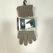 Grandoe 1 Pair Sensor Touch Knit Gloves Women Large Touchscreen Compatible Beige