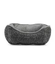 Nandog Pet Gear Reversible Luxury Micro Plush Dog Knit Bed - Dark Gray (25 X