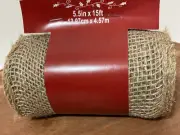 NEW Jute Burlap Ribbon Roll Farmhouse Decor Christmas 5.5” X 15 Foot