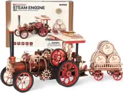 Robotime Steam Engine Tractor Locomotive Model Kit Electric Vintage Ca