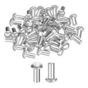 50Pcs Brazier Head Solid Aluminum Rivets, M6 x 12mm Tubular Rivets
