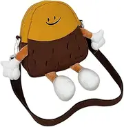 [Generic] Small Shoulder Bag, Funny Purses - Yellow Brown Smile Shoulder Bag, Cute Mobile Phone Purse, Small Purse, Messenger Bag with Zip for Travel and Work, Single Attribute, Siehe Beschreibung