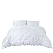 White Various Size Diamond Embroidery Duvet Doona Cover Set