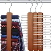 4 Pcs Tie Hanger for Men Wooden Necktie and Belt Hanger Wooden Tie Rack Holder