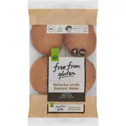 Woolworths Free From Gluten Brioche Style Burger Buns 4 pack
