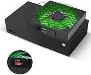 G-STORY Cooling Fan for Xbox Series S with Automatic Fan Speed Adjustable by Temperature, LED Display, High Performance Cooling, Low Noise, 3 Speed 1500/1750/2000RPM (140MM) with RGB LED (Black)