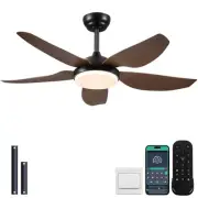 46 Inch Ceiling Fans with Lights and Remote/APP Control,Modern Downrods Flush...