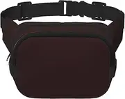 [ALLiYa] Plum Purple Square Double-Layer Waist Bag Chest Bag Crossbody Bag Running Travel Hiking Waist Bag, Black, One Size