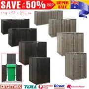 Garden Waste Wheelie Bin Shed Hider Yard Dustbin Container Poly Rattan Storage