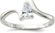 [JewelryWeb] 925 Sterling Silver Pear Shaped CZ Simulated Diamond Ring Band Style-Ring for Women