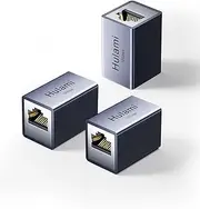 Hulami Ethernet Extender 10Gbps, 3 Pack RJ45 Ethernet Coupler with Aluminum Alloy Shell, 328FT Distance, Plug & Play for Cat8 Cat7 Cat6 Cat5 Cables