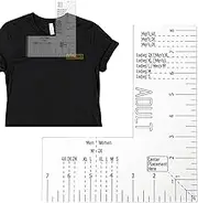 T-Shirt Sizing Guide - Logo Placement Template, Ruler Guide Alignment Tool | Garment Measurement Tool for Heat Transfers, Screen Printing and Sublimation Perfect for Beginners Professional Tailors