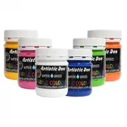6 x 250ml Fabric Paint Bright Colors