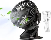 Mirpuytn Clip On Fan For Bed, Table Fan Stroller Fan with USB Charging Fan, Rechargeable Multifunctional Fan For Travel, Desktop, Bedroom, Car Seats