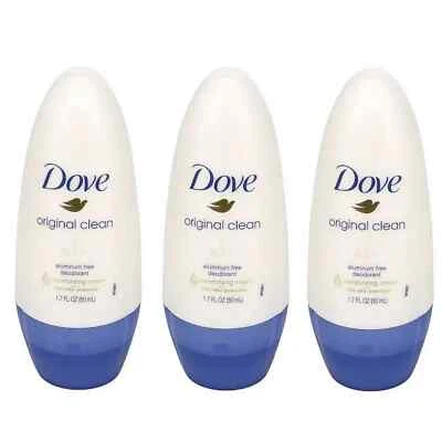 Dove Original Clean, Moisturizing, 24-Hr Protection. Roll On Deodorant.1.7 Oz- 3