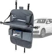 Back Seat Organizer Bag - Car Interior Snack Holder Foldable Table for Seat Back | Road Trip Accessories for Book, Sundries, Notebooks, Snacks