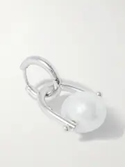 [Loren Stewart] Loren Stewart - Pascal Padlock Sterling Silver Pearl Hoop Single Earring - One size One size Silver