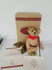Steiff Teddy Bear Teddy Roosevelt Rough Rider Berry Bear Cub 2 Piece NEW MINT