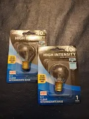 (2)FEIT Electric 40 w 120 v S11 Long Life Hi-Intensity Clear Light Bulb BP40S11N