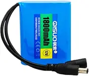 DC 12V 1500-30000mAh Rechargeable Li-Battery Large Capacity With Charger for LED Light Bar, Robotics, Camera, Street Light, Various 12V Lamps (1800mAh)