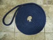 5/8" x 30' Navy Blue Double Braid Nylon Dock Line with 15" Eye. Made in USA !
